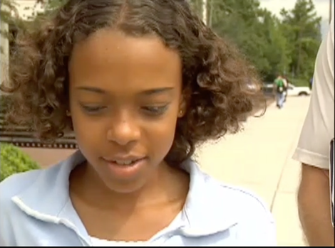 Julia Nepper at 12, when she first started college (WECT-6 screenshot)